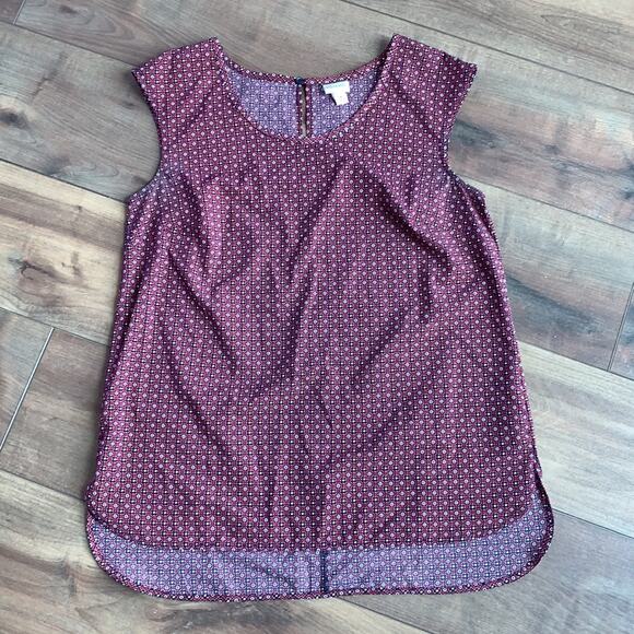 Merona Sleeveless Purple & Orange High Low Tank Blouse Sz M - Picture 2 of 9